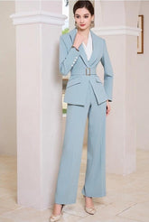 Green Single Button Pantsuits